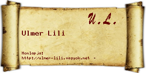 Ulmer Lili névjegykártya