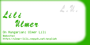 lili ulmer business card